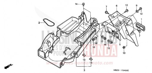 GARDE-BOUE ARRIERE CB600F2Y de 2000